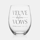 Veuve Before Vows Bruidsfeest Wijnglas Zonder Voet (Voorkant)