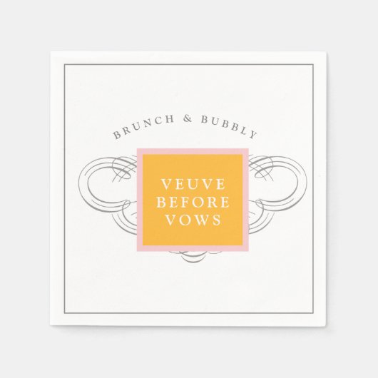 Veuve Before Vows Brunch Bruidsfeest Servet (Voorkant)