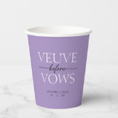 Veuve Before Vows Lavender Paarse Bruiloftsborrel Papieren Bekers (Voorkant)