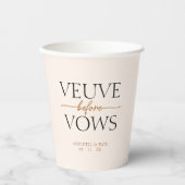 Veuve Before Vows Tan Brown Bruidsfeest Papieren Bekers (Voorkant)