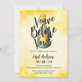 Veuve Before Vows Waterverf Vrijgezellenfeest Kaart (Voorkant)