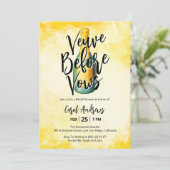 Veuve Before Vows Waterverf Vrijgezellenfeest Kaart (Staand voorkant)