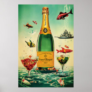 Veuve Cliquot Champagne Poster,  alcoholadvertenti Poster