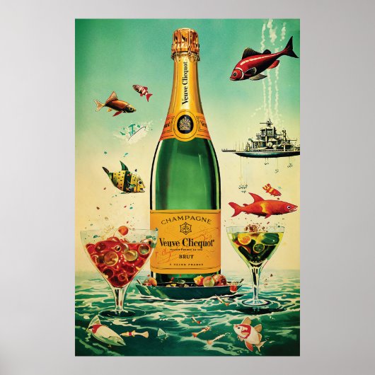 Veuve Cliquot Champagne Poster,  alcoholadvertenti Poster (Voorkant)