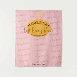 Veuve voor geloften Bachelorette Photobooth Achter Wandkleed