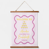 Veuve voor geloften Bachelorette Weekend Route Hangend Wandkleed (Voorkant)