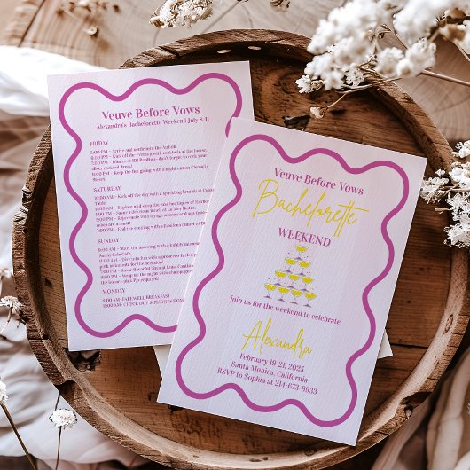 Veuve voor geloften Bachelorette Weekend Route Kaart