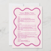 Veuve voor geloften Bachelorette Weekend Route Kaart (Achterkant)