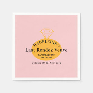 Veuve voor geloften Bachelorette Weekend Route Servet