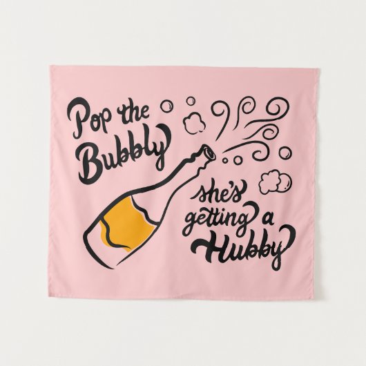 Veuve voor geloften: Champagne Bachelorette Wandkleed (Voorkant (horizontaal))