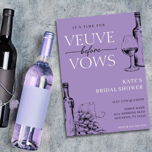 Veuve voor geloften Lavendel Paarse Vrijgezellenfe Kaart
