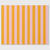 Veuve Voor Geloften Roze en Sinaasappel Gestreept Cadeaupapier (Vlak)