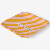  Veuve Voor Geloften Roze en Sinaasappel Papieren Bordje (Gebogen)