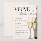 Veuve voor geloften vrijgezellenfeest weekend kaart (Voorkant / Achterkant)