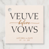 Veuve voor huwelijksbeloften Tan Brown bruidsuitno Bedankjes Labels (Voorkant)