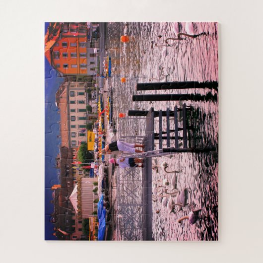 Vevey bij het meer van Genève Legpuzzel (Verticaal)