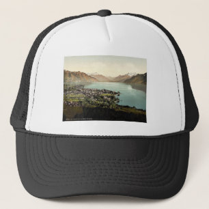 Vevey, en Dent du Midi, het meer van Genève, Zwit Trucker Pet