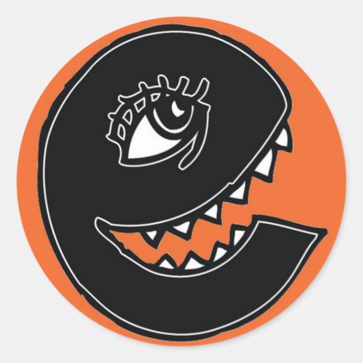Vex e - Sinaasappel Ronde Sticker (Voorkant)
