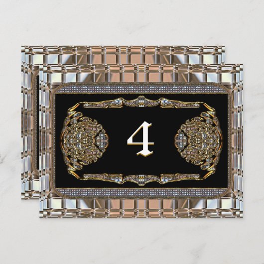 Vex Elite Victoriaans-tabelnummerkaart Briefkaart (Voorkant / Achterkant)