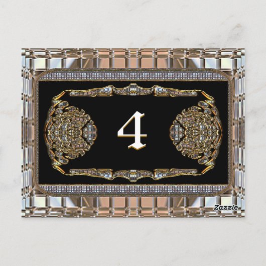 Vex Elite Victoriaans-tabelnummerkaart Briefkaart (Achterkant)