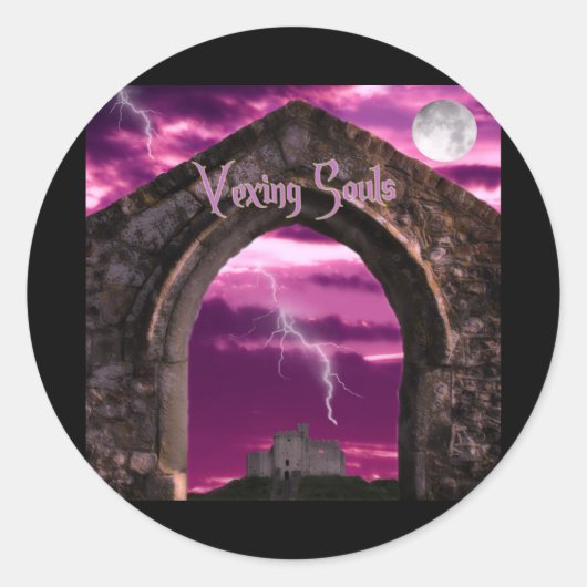 Vexing Souls boogweg Ronde Sticker (Voorkant)