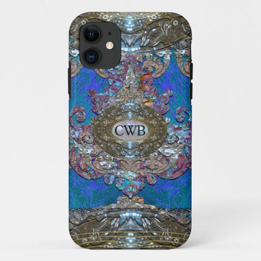 Veyla Joy II Barok Elegantie Monogram Case-Mate iPhone Case (Achterkant)