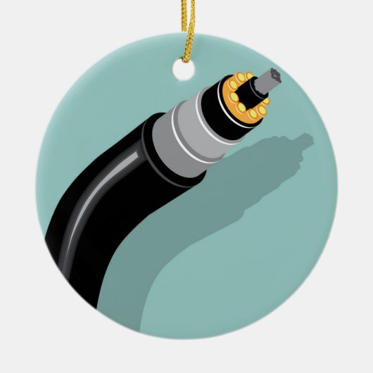 Vezeloptische kabel keramisch ornament (Voorkant)