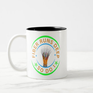 Vezels lopen diep, dat doe ik ook tweekleurige koffiemok