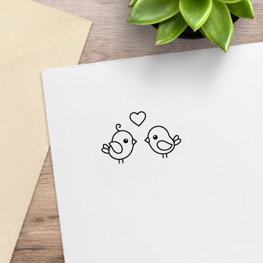 Vezelvogels - Paar van Cartoons van de Cute Birds Rubberstempel