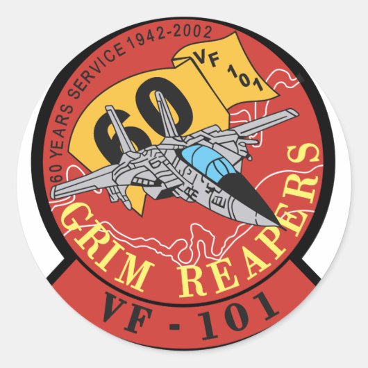 VF-101 Grim Reapers Ronde Sticker (Voorkant)