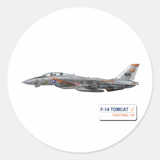 VF-114 Aardvarken Ronde Sticker (Voorkant)
