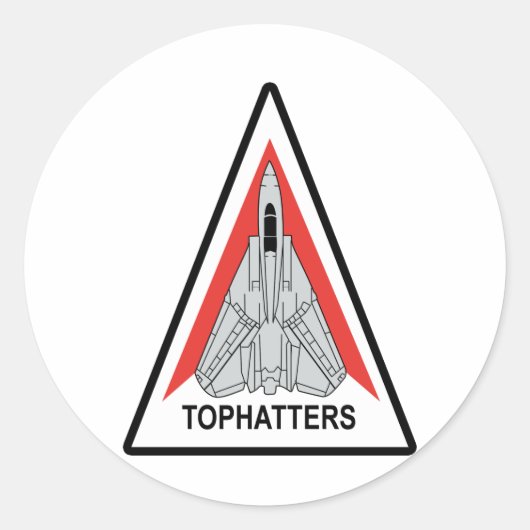 VF-14 Tophatters Ronde Sticker (Voorkant)