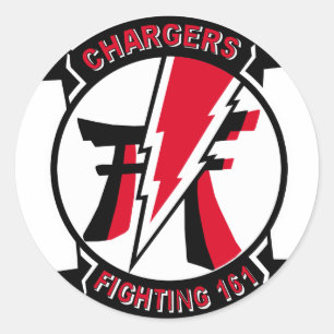 VF-161 Chargers Squadron & F-4 Phantom Ronde Sticker