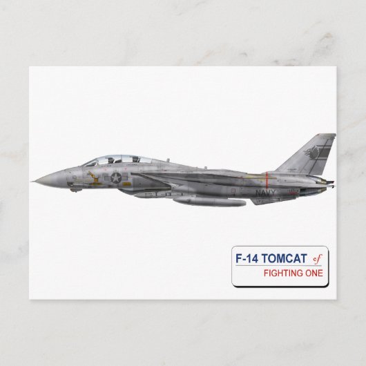 VF-1 Wolfpack F-14 Tomcat Briefkaart (Voorkant)