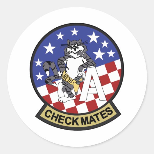 VF-211 Checkmates Ronde Sticker (Voorkant)