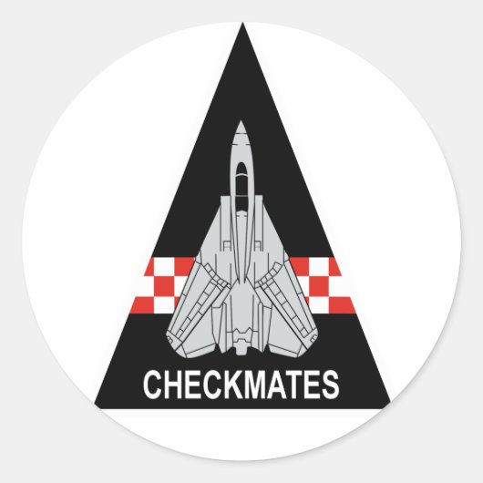 VF-211 Vechtende Checkmates Ronde Sticker (Voorkant)