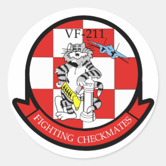 VF-211 Vechtende Checkmates Ronde Sticker