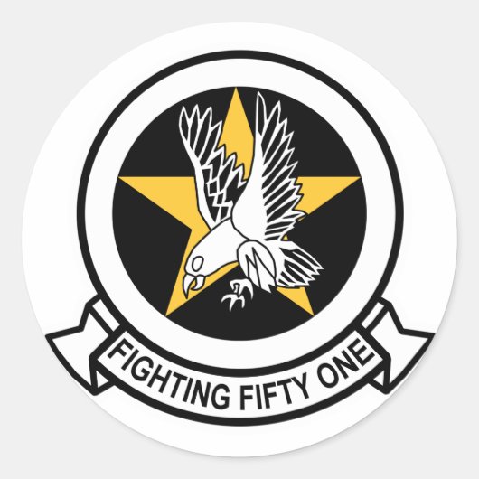 VF-51 Schreeuwende adelaars Ronde Sticker (Voorkant)
