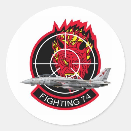 VF-74 Be-Devilers Ronde Sticker (Voorkant)