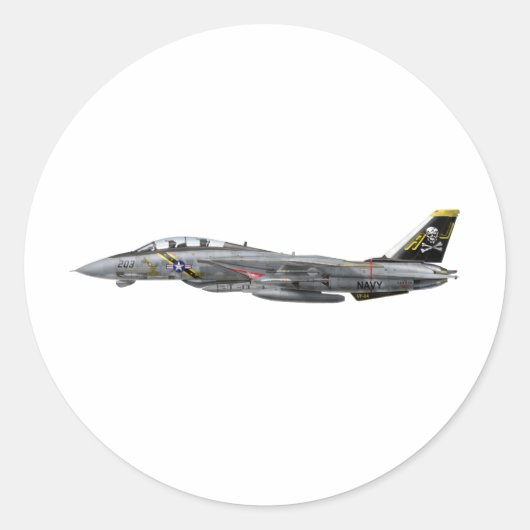 vf-84 f-14 Tomcat Ronde Sticker (Voorkant)