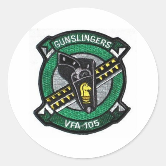 VFA-105 Squadron Patch Ronde Sticker (Voorkant)