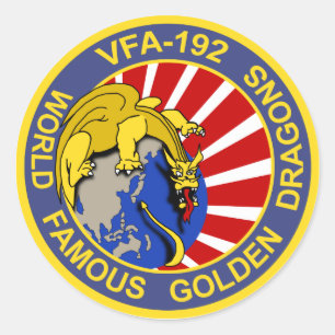 VFA-192 GOLDENDRAGONS squadron patch Ronde Sticker