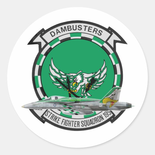 VFA-195 Dambusters Ronde Sticker (Voorkant)