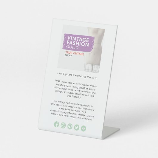 VFG Trots Lid Tafelblad Sign Reclamebord Met Voetstuk (Voorkant)