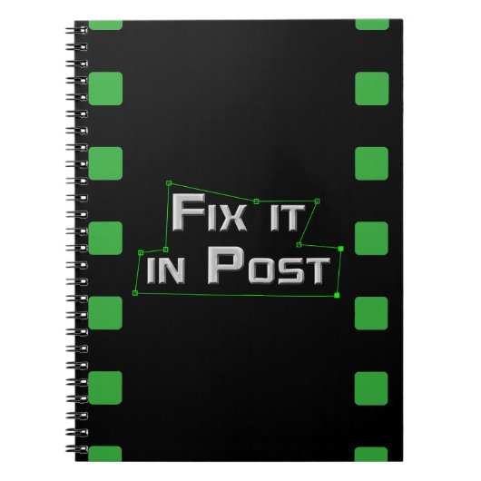 VFX-laptop met "Repareren in Post" Notitieboek (Voorkant)