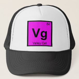 Vg - Valley Girl Chemie Periodiek Systeem Symbool Trucker Pet