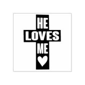 vHij houdt van mij zoals Jezus citeert evangelie Rubberstempel (Afrduk)