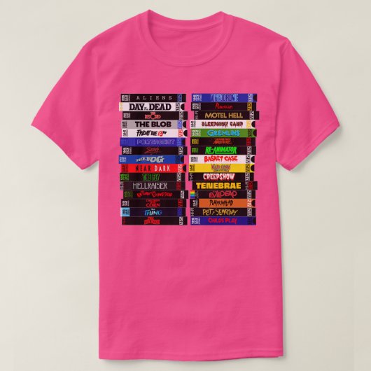 VHS 80s Horror Stacks T-shirt (Design voorkant)