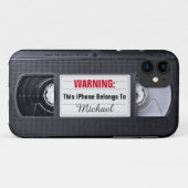  VHS Cassettebandje Gepersonaliseerde Naam Tekst Case-Mate iPhone Case (Achterkant (horizontaal))