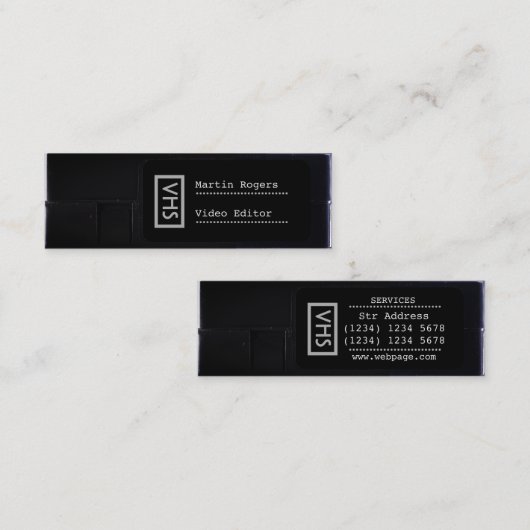 VHS faux ziet er grappig uit Mini Visitekaartje (Voorkant / Achterkant)